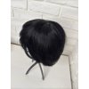 Černá paruka z pravých a umělých vlasů Flora