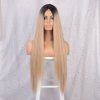 Ombré blond extra dlouhá paruka Brielle se síťkou (lace front)
