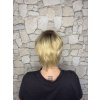 Zlatá blond pixie paruka z pravých a umělých vlasů Candy