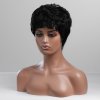 Havraní černá pixie paruka z pravých a umělých vlasů Mora