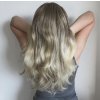 Blond baleáž dlouhá paruka z pravých a umělých vlasů Camila