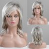 Bílo-stříbrná paruka z pravých a umělých vlasů Sail