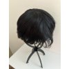 Černá krátká paruka z pravých a umělých vlasů Lima