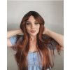 Extra dlouhá měděná paruka Laura s ofinou