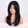 Černá paruka Isabel s ofinou na obě strany