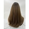 Hnědá jemně melírovaná paruka Kate s ofinou