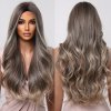 Dlouhá šedá paruka Fiona s jemnými melíry
