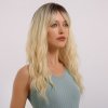 Blond vlnitá paruka Marina s tmavými kořínky