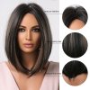 Černá mikádo paruka Sinthie s melírováním