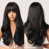 Dlouhá černá paruka Maxim s ofinou