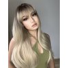 Blond paruka Alexis s tmavými kořínky a ofinou