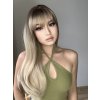 Blond paruka Alexis s tmavými kořínky a ofinou