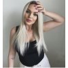 Rovná stříbrná blond paruka Kara se síťkou (lace front)