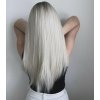 Rovná stříbrná blond paruka Kara se síťkou (lace front)