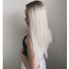 Rovná stříbrná blond paruka Kara se síťkou (lace front)