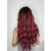 Černo-vínová paruka Mia se síťkou (lace front)