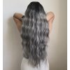 Černo-stříbrná paruka Rachel se síťkou (lace front)
