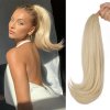 Rovný PONYTAIL se skřipcem - platinová blond