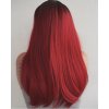 Karmínově červená paruka Saly s ofinou