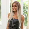 Extra dlouhá ombré blond paruka Lady se síťkou (lace front)