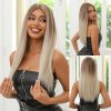 Extra dlouhá ombré blond paruka Lady se síťkou (lace front)