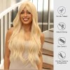 Dlouhá perleťová blond paruka Petra s ofinou