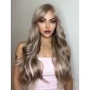 Extra dlouhá stříbrná blond paruka Cleo s ofinou