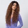 Dlouhá kudrnatá paruka Samanta hnědá se síťkou (lace front)