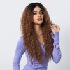 Dlouhá kudrnatá paruka Samanta hnědá se síťkou (lace front)