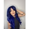 Dlouhá paruka Theresa oceánská modř s ofinou