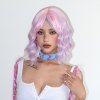Krátká světle růžová mikádo paruka Hailey s melíry