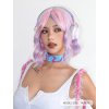 Krátká světle růžová mikádo paruka Hailey s melíry