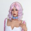 Krátká světle růžová mikádo paruka Hailey s melíry