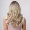 Jemně plavá blond vlnitá paruka Lexa s tmavými kořínky