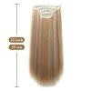 Vlasy clip in 4 pásy - blond melírované rovné vlasové příčesky 55 cm