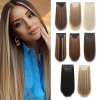 Vlasy clip in 4 pásy - blond melírované rovné vlasové příčesky 55 cm