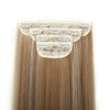 Vlasy clip in 4 pásy - blond melírované rovné vlasové příčesky 55 cm