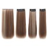Vlasy clip in 4 pásy - hnědé a blond melírované rovné vlasové příčesky 55 cm