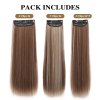 Vlasy clip in 4 pásy - hnědé a blond melírované rovné vlasové příčesky 55 cm