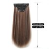 Vlasy clip in 4 pásy - hnědé a blond melírované rovné vlasové příčesky 55 cm