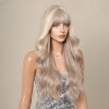 Dlouhá platinová blond paruka Elara s vlnami a ofinou