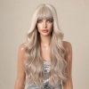 Dlouhá platinová blond paruka Elara s vlnami a ofinou