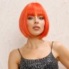 Sytě oranžová mikádo paruka Gerda s ofinou