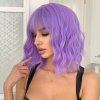 Pastelově fialová mikádo paruka Eli s ofinou a vlnami