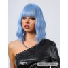 Pastelově modrá mikádo paruka Mera s vlnami a ofinou