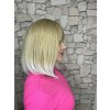 Rovná mikádo blond paruka Mína s bílými konci
