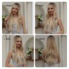 Dlouhá písčitá blond vlnitá paruka Christina s tmavým odrostem