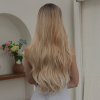 Dlouhá písčitá blond vlnitá paruka Christina s tmavým odrostem