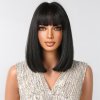 Černá mikádo paruka Kiara s jemnou ofinou