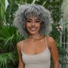 Šedá afro paruka Geisha